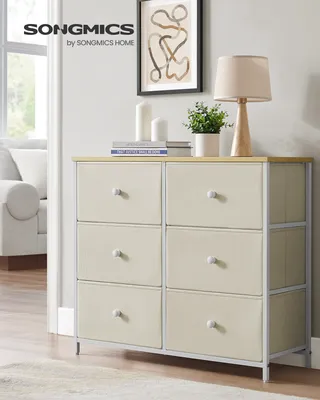 Produktbild von SONGMICS Kommode, Schrank, 6 Stoffschubladen, Metallgestell, Beige