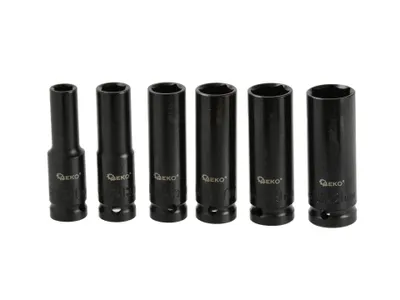Obrázok produktu pre Sada 6 dlhých rázových nástrčných hlavíc 1/2'', 10 - 21mm