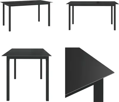 Zdjęcie produktu dla vidaXL Stół ogrodowy czarny 150x90x74 cm aluminium i szkło - Stół ogrodowy - Stoły ogrodowe - Stół - Stoły