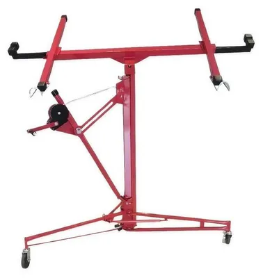 Gipskartonheber, klappbar, höhenverstellbar 140-350 cm, 68 kg, rot
