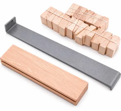 Obrázek produktu pro Kompletní sada pro pokládku laminátové podlahy - 30 klínů + upevňovací železa + dorazový blok - pokládka laminátové podlahy, productTiles.product.images.aiGenerated