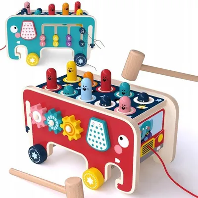 Produktbild von Picollo Holz Elefant Lernspielzeug Montessori Nagelspiel