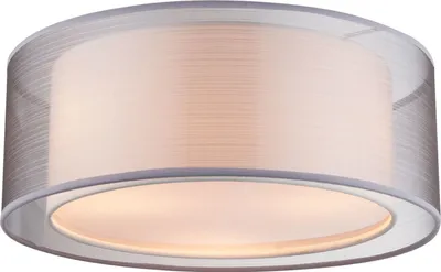Produktbild von Globo Lighting Deckenleuchte Metall Nickel matt, Kunststoff, Textil grau, Acryl satiniert, ø: 400mm, H: 175mm, exkl. 3x E14 40W 230V