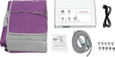 Produktbild von Aufblasbarer Körper-Massageanzug - Luftdruck-Massagegerät - Unterdruck 1–7 Stufen - Ferninfrarot-Heizung - 90 Min Timer - 400W 220V EU-Stecker - Lila