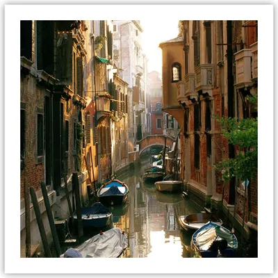 Produktbild von Poster - Poster ohne Rahmen - Venedig Brücke Wasser Haus - 60x60 cm - Wand Bild - Wanddeko - Wandbilder - Kunstposter - Wandposter - Bilder - Kunstdruck - Wanddekoration - Wandbild - P2XAC60x60-2532