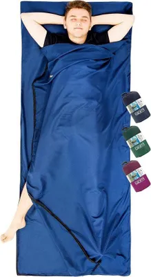 Produktbild von Famanu 2-in-1 Schlafsack und Doppelbett Leichtgewicht Reiselaken XL - Ideal für Camping und Reisen
