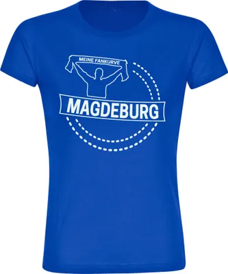 Produktbild von multifanshop Damen T-Shirt - Magdeburg - Meine Fankurve, blau, Größe 3XL