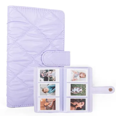 Fotoalbum mit 108 Fächern für Instax Mini Filme, PU-Leder, Lila