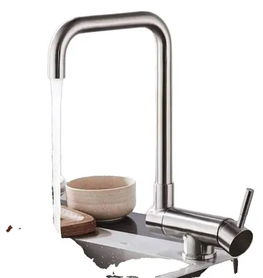 Produktbild von Küchenarmatur, SUS304 Edelstahl, 360° schwenkbar, deckenmontiert, Einhebel, gebürstete Oberfläche