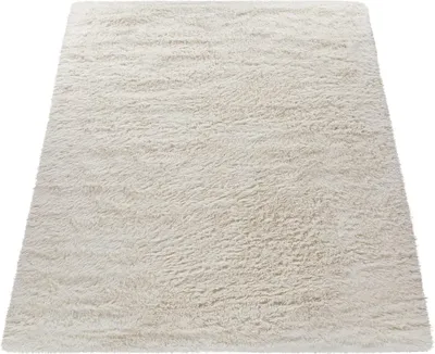Produktbild von Hochflor Teppich Wohnzimmer Fellteppich Kunstfell Shaggy Flauschig beige Creme Grösse 140x200 cm
