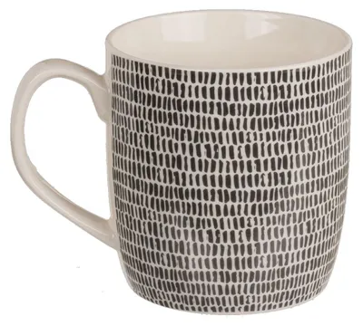 Produktbild von Kaffeetasse ca. 8,6 x 9,2cm in Schwarz/Weiß mit Herz- oder Strichmotiv