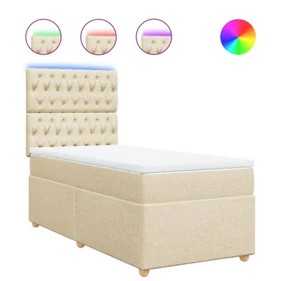 Produktbild von Boxspringbett mit Matratze Creme 90x190 cm Stoff