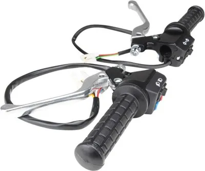 Produktbild von Kupplungsgriff + Gasgriff Armatur Set inkl. Schalter/Kabel schwarz Blockmuster für Zündapp GTS KS 50 80 CS 25 50