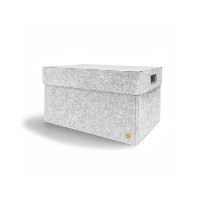Produktbild von Aufbewahrungsbox CLASSIC Filz 56 x 40 x 30 cm mit Deckel in hellgrau meliert