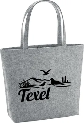 Produktbild von Huuraa Filzshopper Texel Niederlande 22 Liter Grey Melange Filztasche Geschenkidee