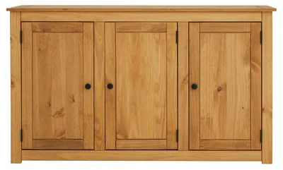 Produktbild von Sideboard CANCUN mit drei Türen - Massivholz Kiefer, Gebeizt/Gewachst, Vielseitig für Wohnzimmer, Flur