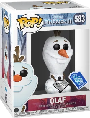 A Funko Pop! vinyl figure of Olaf from Disney's Frozen II, displayed in its original packaging.