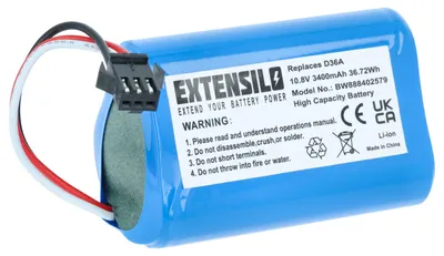 Produktbild von vhbw Akku Ersatz für Ecovacs ZJ1450, DA60-Darfon für Saugroboter (3400 mAh, 10,8 V, Li-Ion)
