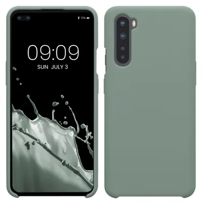 Produktbild von kwmobile Handyhülle für OnePlus Nord Hülle - Case Silikon - Kabelloses Laden - Schutzhülle Cover in Rainwashed Grün