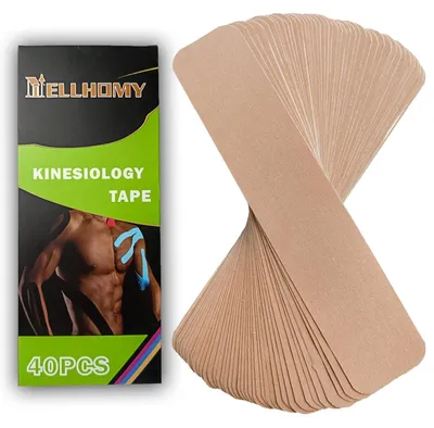 Produktbild von Kinesiotapes Streifen Precut, Elastisches Sportband für Gelenkunterstützung & Muskelschmerzlinderung, Baumwolle wasserdicht, Hautfarbe, 40 Stück