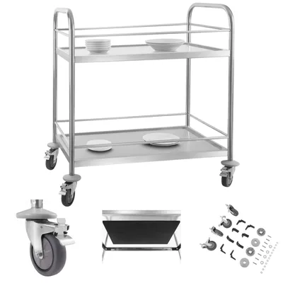 Produktbild von Edelstahl-Kellnerwagen mit Schienen - 2 Etagen Royal Catering