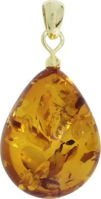 Produktbild von Ostsee-Schmuck Tropfen ca. 22 mm lang - Gold 585/000 Anhänger Bernstein