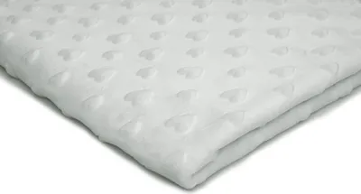 Produktbild von Minkee Fleece Knit mit Herzprägung Weiß 50 x 155 cm
