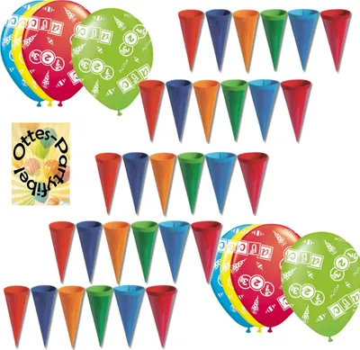 Produktbild von Dekoration Zuckertütenbaum 30 Anhängetüten Dekotüten + 8 Luftballons