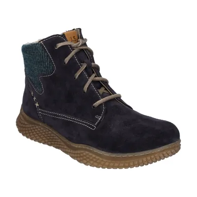 A single blue boot is shown against a white background.