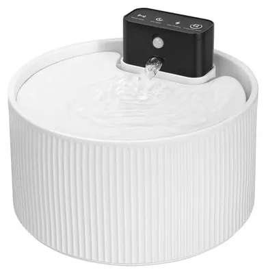 Immagine prodotto di Fontana per gatti senza fili in Vetroceramica, ricaricabile a batteria 4000mAh 2,2L Fontana con sensore di movimento, filtrazione multipla Ciotola per fontana per gatti e cani, super silenziosa