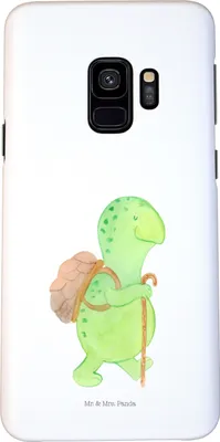Produktbild von Mr. & Mrs. Panda Samsung Galaxy S9 Handyhülle Schildkröte Wanderer - Weiß - Geschenk, Neuanfang, Entpannt, Hülle, Cover, Rucksack, Handy Schutzhülle, Schildkröten, Case