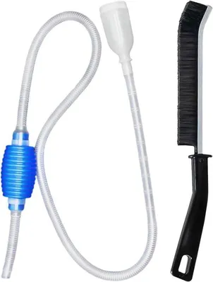 Produktbild von Aquarium Reinigungsset mit Sifonpumpe und Bürstchen - Für Aquarium Pflege und Wasserwechsel