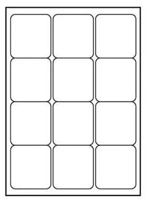 Produktbild von Logo-Etiketten 66mm x 70mm, A4, matt weiß, 12 Etiketten, 140g/m2, Packung mit 25 Stück, für Tintenstrahl- und Laserdrucker