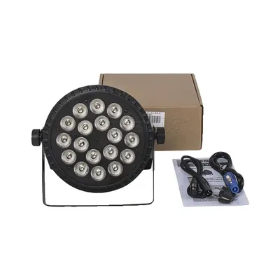 Produktbild von LED Par Beleuchtung, wasserdicht, RGBWA+UV, DMX 6/10 Kanäle, Aluminium 18x12, EU-Stecker