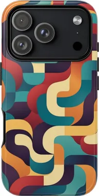 Produktbild von Buntes, abstraktes Wellenmuster – Hülle Kompatibel mit iPhone 17 Pro