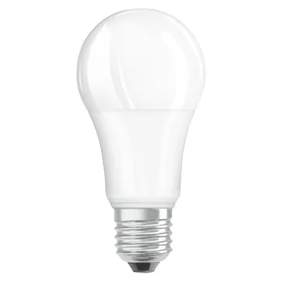 A white LED light bulb with a silver screw base, isolated on a white background.