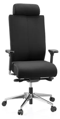 Produktbild von hjh OFFICE Profi Bürostuhl PRO-TEC XXL Ergonomischer Schreibtischstuhl mit Armlehnen (höhenverstellbar) Stoff Schwarz Drehstuhl für Büro, Zuhause