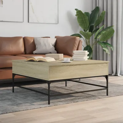 Obrázek produktu pro Maison Exclusive - Konferenční stolek dub sonoma 95 x 95 x 45 cm kompozit a kov