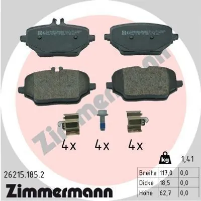 Produktbild von ZIMMERMANN Bremsbeläge Satz Hinten Bremsklötze passend für MERCEDES-BENZ GLE (W167) 26215.185.2