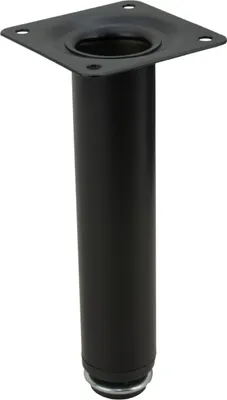 Obrázok produktu pre Nastaviteľné nábytkové nohy v matnej čiernej farbe, výška 15 cm - Elegantné okrúhle kovové nohy pre moderný domáci dizajn, ideálne pre pohovky, kreslá a komody.