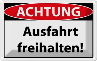 Produktbild von vianmo Blechschild 20x30 cm Achtung Ausfahrt freihalten Warnschild Hinweisschild Sicherheit Vorsicht