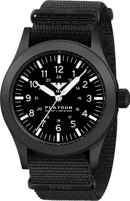 KHS PLABSS.NB Armbanduhr Platoon Stahl Solar Schwarz 1