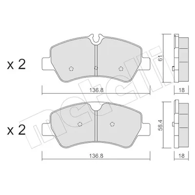 Produktbild von METELLI Bremsbeläge Satz Hinten Bremsklötze für FORD Transit Custom V362 Kastenwagen (FY, FZ) 22-0991-0