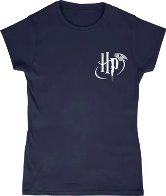 Produktbild von Harry Potter - T-Shirt, mit Brusttasche, für Damen BI263 (L) (Marineblau/Weiß)