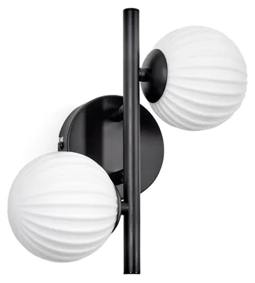 Produktbild von Isorella Wandlampe aus Metall/Riffelglas in Schwarz/Weiß