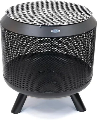 Produktbild von Silecomplaza Feuertrommel mit Grill - Feuerkorb mit Grill – Feuerstelle mit Beinen für den Garten, inkl. Grillrost – 50x50x60 cm