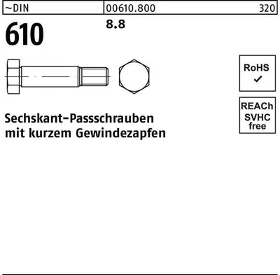 Produktbild von Reyher  Sechskant-Paßschrauben DIN 610 8.8 M 24 x 70 (10 Stück)