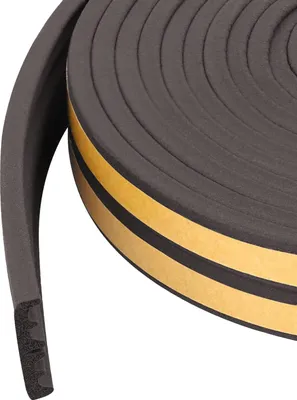 Produktbild von Dichtungsband für Türen und Fenster - Selbstklebendes Schaumstoffband - E-Profil 9mm x 4mm/20m - Schwarz