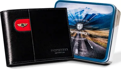 Obrázek produktu pro Peterson pánská peněženka RFID přírodní kůže černá 11x9,5 cm