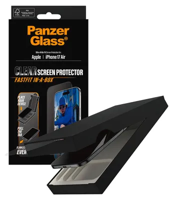 Obrázok produktu pre PanzerGlass ® Screen Protector iPhone Air | Ultra-Wide Fit w. Fastfit in-a-box, Apple, Apple - iPhone Air, Suché aplikovanie, Odolné proti poškriabaniu, Odolný proti nárazom, Priehľadná, 1 kusov